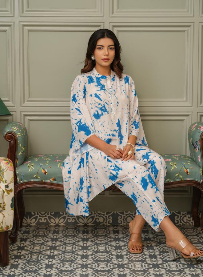 DW Women Tie-Dye Print Tunic and Trousers Co-Ords - Image 1